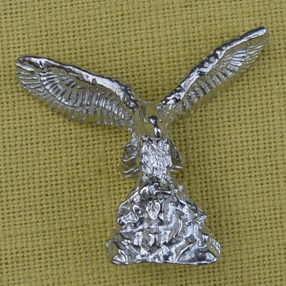 Eagle Figurine, Lucky Eagle, Miniature, Eagle Totem, Handmade, in Fine Pewter, by William Sturt