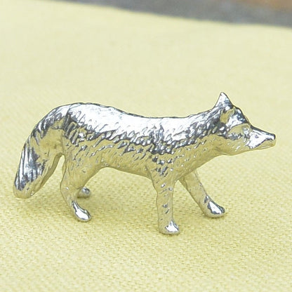 Fox Figurine, Fox Miniature, Fox Sculpture, Handmade, in Fine Pewter, by William Sturt