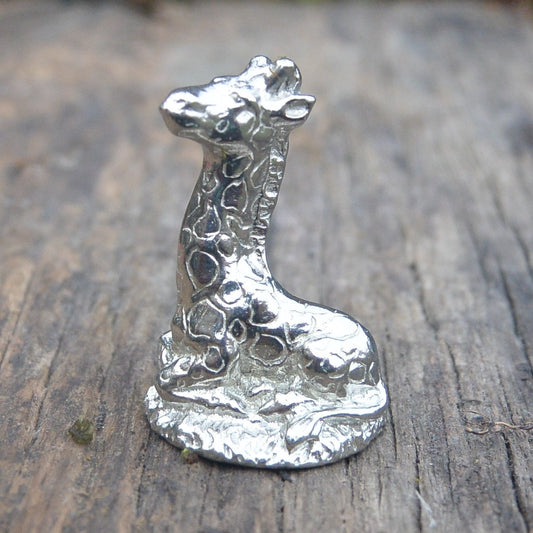 Giraffe Figurine, Miniature Giraffe, Handmade, in Fine Pewter, by William Sturt