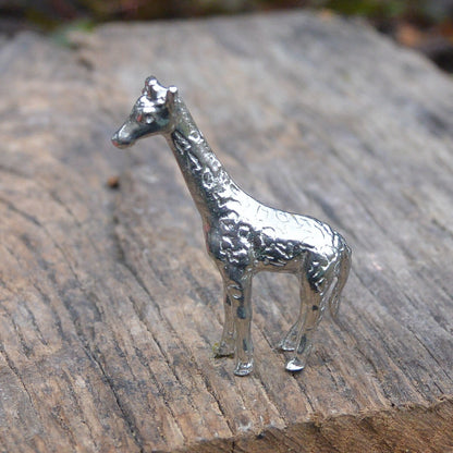 Giraffe Figurine, Miniature Giraffe, Handmade, in Fine Pewter, by William Sturt
