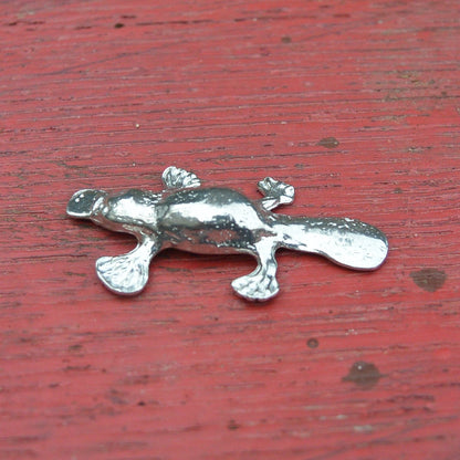 Platypus Figurine, Miniature Platypus, Handmade, in Fine Pewter, by William Sturt