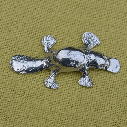 Platypus Figurine, Miniature Platypus, Handmade, in Fine Pewter, by William Sturt
