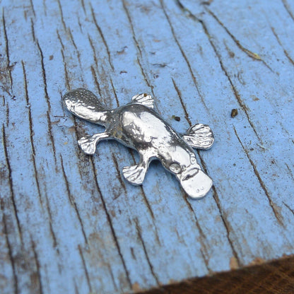 Platypus Figurine, Miniature Platypus, Handmade, in Fine Pewter, by William Sturt