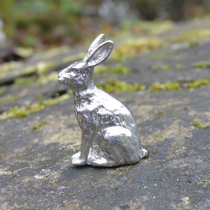 Pewter Lucky Hare, Hare Sculpture, Handmade, in Finest Pewter, by William Sturt