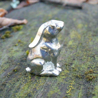 Pewter Lucky Hare, Hare Sculpture, Handmade, in Finest Pewter, by William Sturt