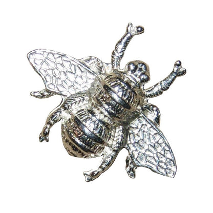 Honey Bee Brooch, Handcast Pewter, Polished Finish
