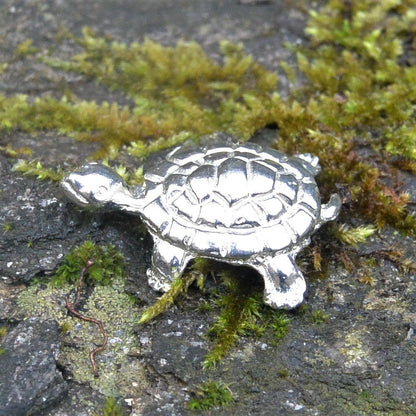 Turtle Figurine, Miniature Turtle, Handmade, in Fine Pewter, by William Sturt
