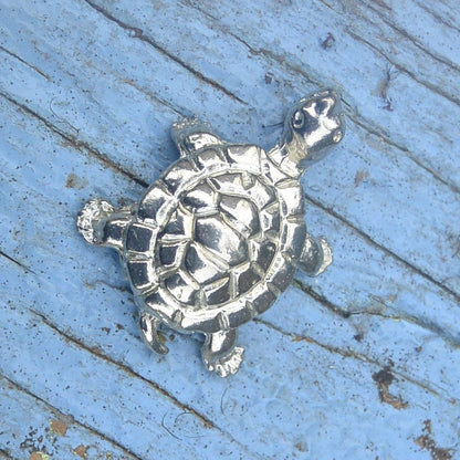 Turtle Figurine, Miniature Turtle, Handmade, in Fine Pewter, by William Sturt
