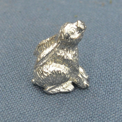 Tiny Hare Figurine, Hare Tin Wedding Gift, Handmade, In Fine Pewter, by William Sturt