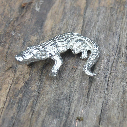 Crocodile Figurine, Crocodile Miniature, Crocodile Sculpture, Handmade, Hand Crafted in Fine Pewter, by William Sturt