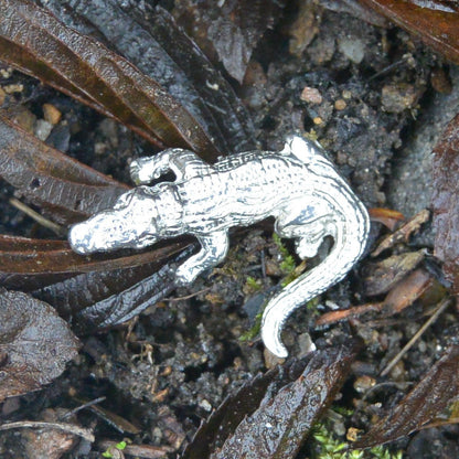 Crocodile Figurine, Crocodile Miniature, Crocodile Sculpture, Handmade, Hand Crafted in Fine Pewter, by William Sturt