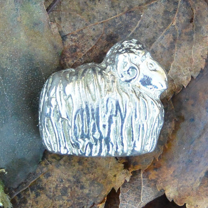 Sheep Figurine, Sheep Miniature, Sheep Sculpture, Handmade, in Fine Pewter, by William Sturt