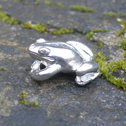 Frog Figurine, Frog Miniature, Symbol of Transformation & Renewal, Collectable Frog, Handmade, in Fine Pewter, by William Sturt