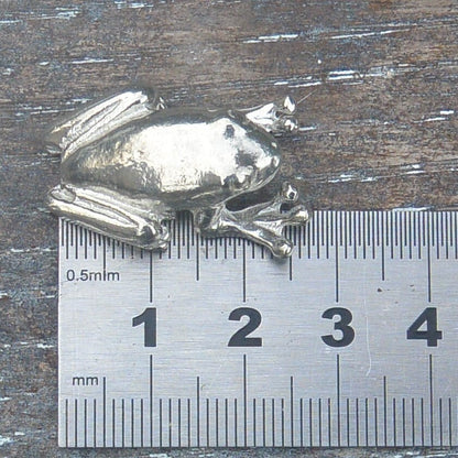 Frog Figurine, Lucky Frog, Miniature, Frog Totem, Handmade, in Fine Pewter, by William Sturt
