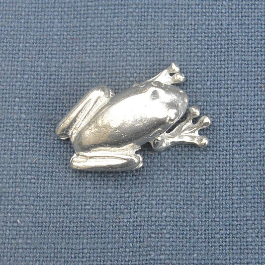 Frog Figurine, Lucky Frog, Miniature, Frog Totem, Handmade, in Fine Pewter, by William Sturt
