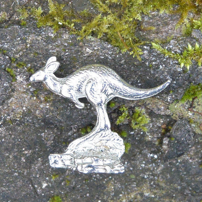 Kangaroo Figurine, Kangaroo Miniature, Handcast, in Fine Pewter, by William Sturt
