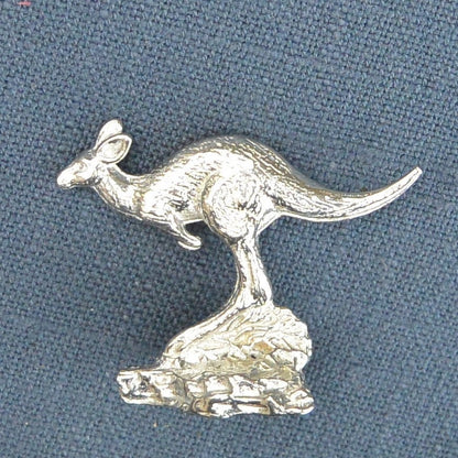 Kangaroo Figurine, Kangaroo Miniature, Handcast, in Fine Pewter, by William Sturt