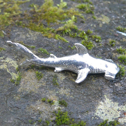 Hammerhead Shark Figurine, Miniature Shark, Handmade, in Fine Pewter, by William Sturt