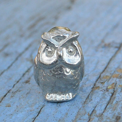Owl Figurine, Miniature Owl, Owl Totem, Handmade, in Finest Pewter, by William Sturt