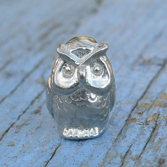 Owl Figurine, Miniature Owl, Owl Totem, Handmade, in Finest Pewter, by William Sturt