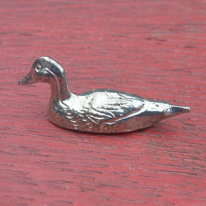 Duck Figurine, Duck Collectable, Duck Totem, Handmade, in Fine Pewter, by William Sturt