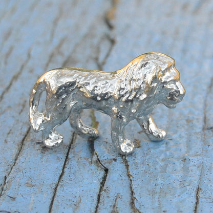 Lion Figurine, Miniature Lion, Handmade, in Fine Pewter, by William Sturt