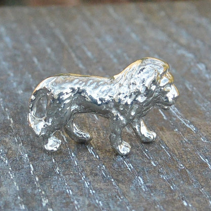 Lion Figurine, Miniature Lion, Handmade, in Fine Pewter, by William Sturt