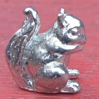 Squirrel Figurine, Squirrel Collectible, Handmade, in Fine Pewter, by William Sturt