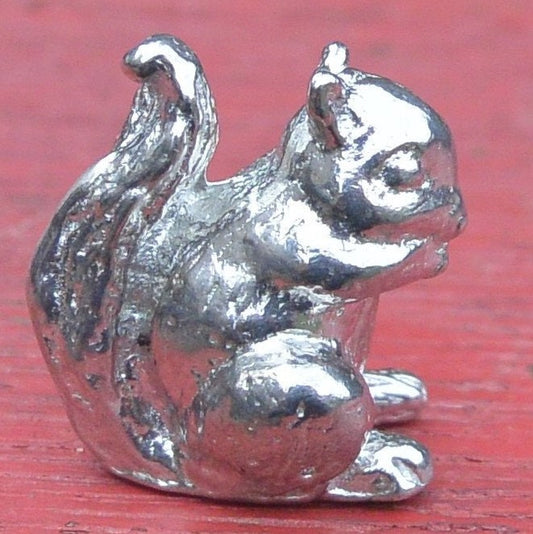 Squirrel Figurine, Squirrel Collectible, Handmade, in Fine Pewter, by William Sturt