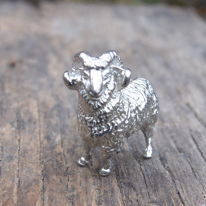 Sheep Figurine, Sheep Miniature, Sheep Sculpture, Handmade, in Fine Pewter, by William Sturt