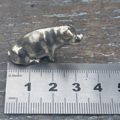 Pig Figurine, Sitting Pig, Collectible Pig, Handmade, in Fine Pewter, by William Sturt