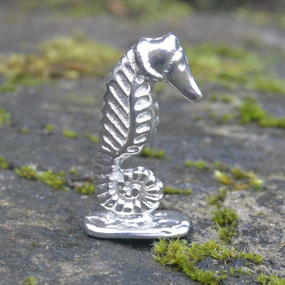 Seahorse Figurine, Miniature Seahorse, Handmade, in Fine Pewter, by William Sturt