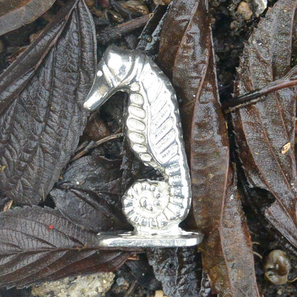Seahorse Figurine, Miniature Seahorse, Handmade, in Fine Pewter, by William Sturt