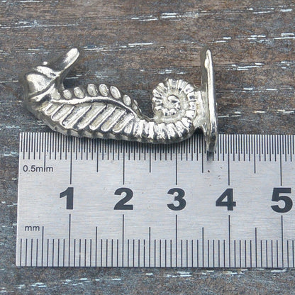 Seahorse Figurine, Miniature Seahorse, Handmade, in Fine Pewter, by William Sturt