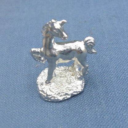 Unicorn Figurine, Miniature Unicorn, Handmade, in Fine Pewter, by William Sturt