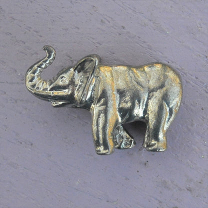 Elephant Figurine, Miniature Elephant, Elephant Totem, Handmade, in Fine Pewter, by William Sturt