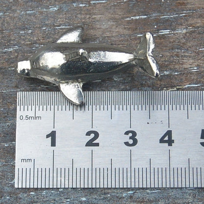 Dolphin Figurine, Miniature Dolphin, Handmade, in Fine Pewter, by William Sturt