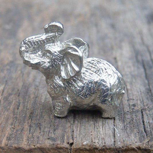 Elephant Figurine, Elephant Miniature, Elephant Totem, Handmade, in Fine Pewter, by William Sturt