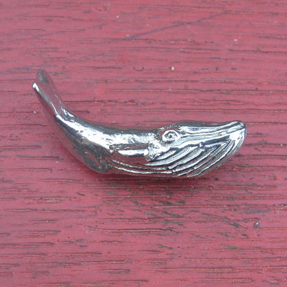Blue Whale Figurine, Whale Miniature, Handmade, in Fine Pewter, by William Sturt