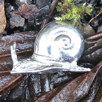 Snail Figurine, Miniature Snail,  Handmade, in Fine Pewter, by William Sturt
