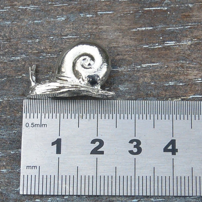 Snail Figurine, Miniature Snail,  Handmade, in Fine Pewter, by William Sturt
