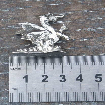 Dragon Figurine, Dragon Miniature, Dragon Sculpture, Handmade, in Fine Pewter, by William Sturt.