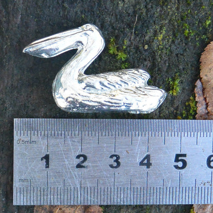 Tiny Pelican Figurine, Pelican Gift, Handmade, In Fine Pewter, by William Sturt