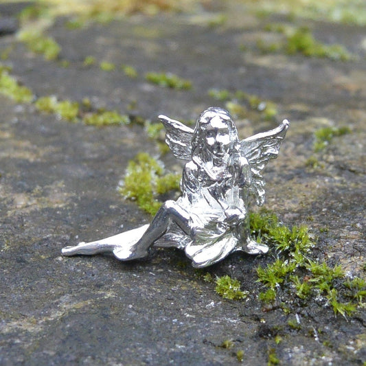 Garden Fairy Figurine, Fairy Gift, Handmade, In Fine Pewter, by William Sturt