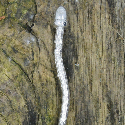 Jam Spoon with Ivy Bowl and Acorn Handle, Handmade in Fine Pewter by William Sturt