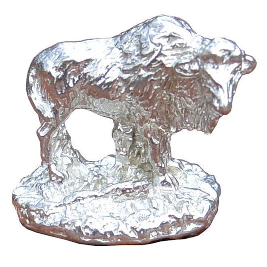 Bison Figurine, Buffalo Pet, Miniature Bison, Handmade, Hand Crafted, in Fine Pewter, by William Sturt