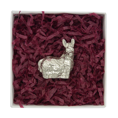 Donkey Figurine, Miniature Donkey, Handmade, in Fine Pewter, by William Sturt