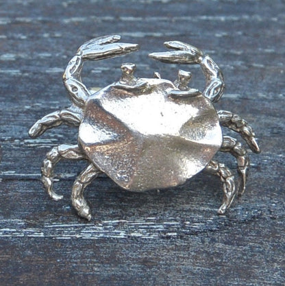 Crab Figurine, Miniature Crab, Handmade, in Fine Pewter, by William Sturt