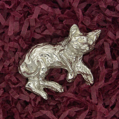 Tiny Cat Figurine, Cat Gift, Handmade, In Fine Pewter, by William Sturt