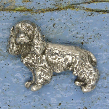 Cocker Spaniel Tie Clip, Handcast Pewter Tie Clip, Polished Finish